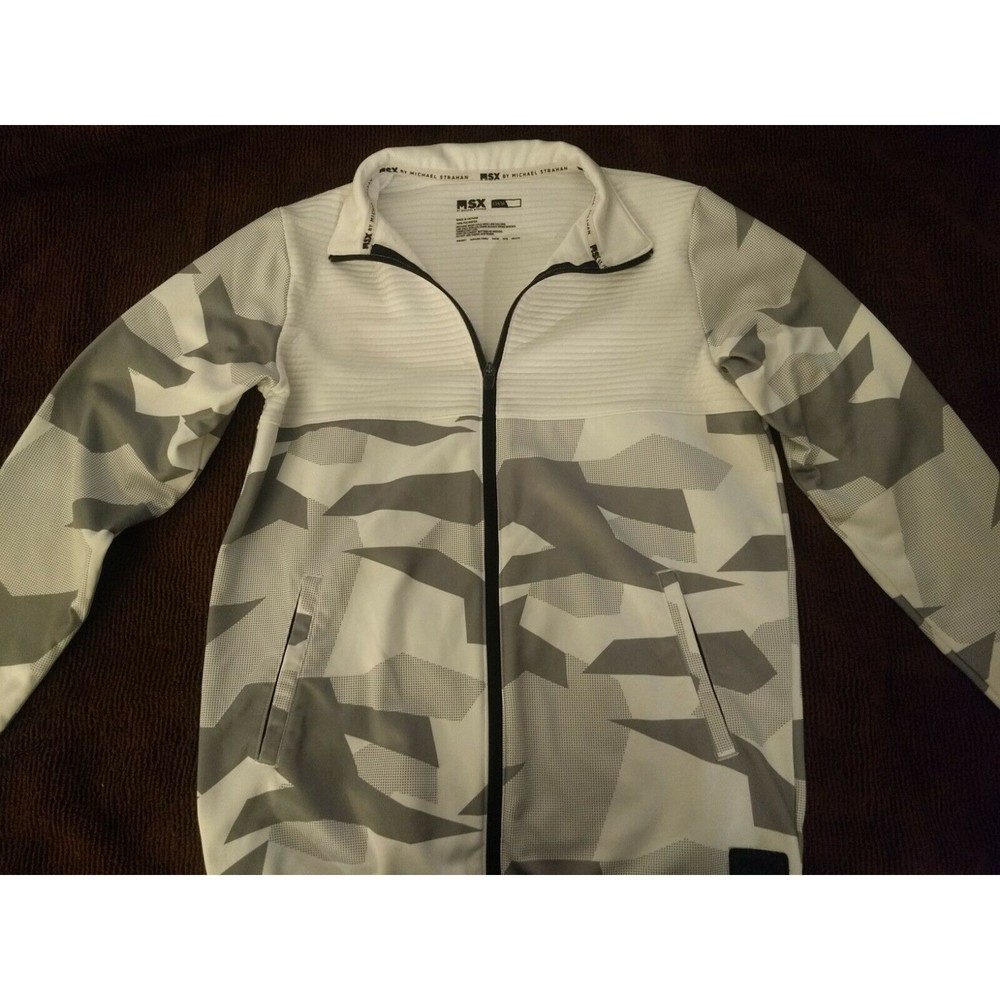 MSX by Michael Strahan Jacket Boys L14/16 Track Jacket Coat Gray/ White Camo